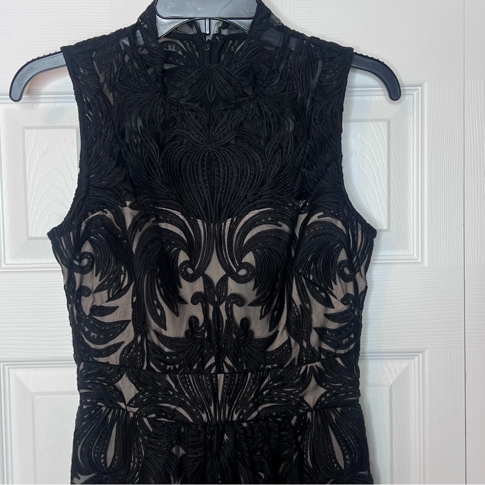 Anthropologie Yoana Baraschi Overture Black Lace Tulle Mesh Sheath Mini Dress 2 - Picture 4 of 15